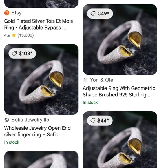 14K gold plated chain and 925 Glaucia Ring by Karma Lotus - Picture 2 of 6